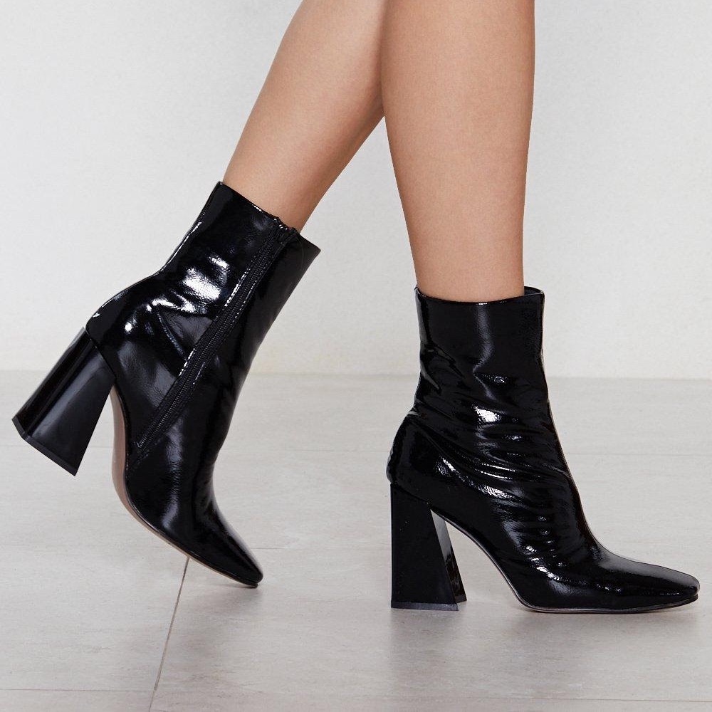 Flare for Dramatics Nasty Gal patent leather boots